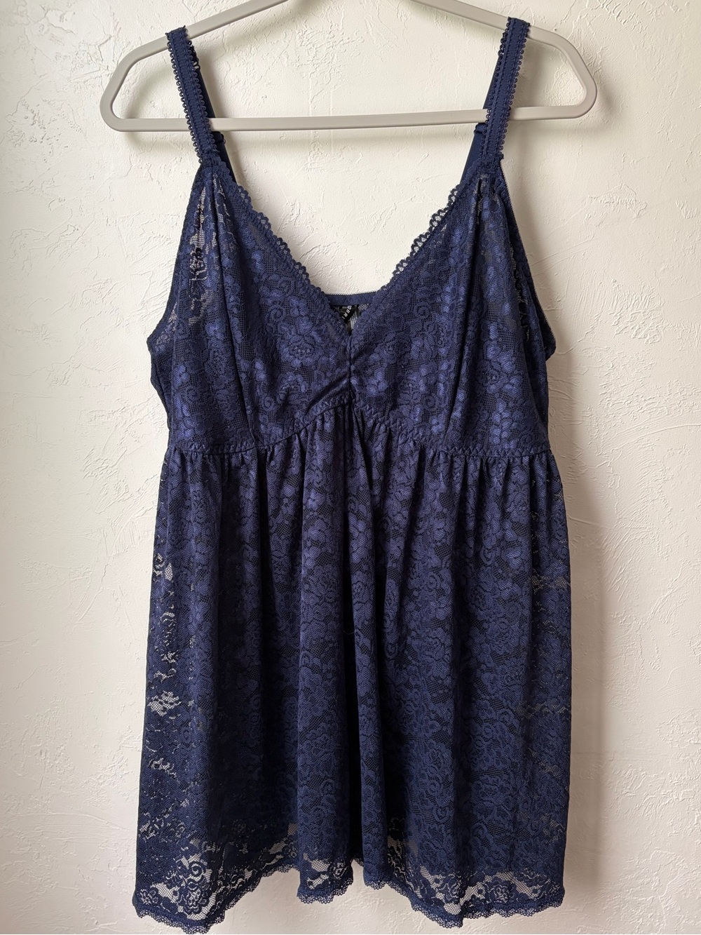 Torrid Curve Navy Blue Sheer Stretch Lace Babydoll Camisole 3X NWT